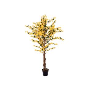 Albero di Forsizia EUROPALMS con 3 tronchi, pianta artificiale, giallo, 150cm