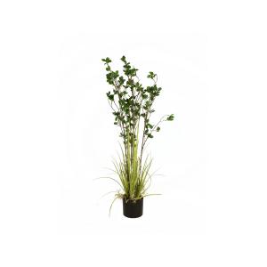 Arbusto sempreverde con erba, pianta artificiale, 120cm