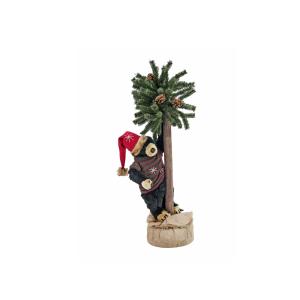 EUROPALMS Orso di Natale, con abete, 105cm