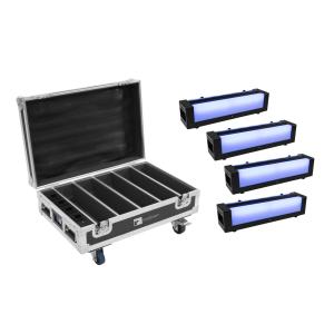 EUROLITE Set 4x AKKU Bar-6 Glow QCL + Custodia con funzione di ricarica