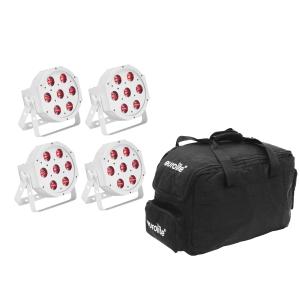 EUROLITE Set 4x LED SLS-7 HCL Spot bianco + Borsa morbida