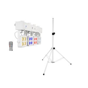 EUROLITE Set LED KLS-180 bianco + supporto altoparlante BS-2 EU bianco