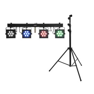 EUROLITE Set LED KLS-3002 + STV-60-WOT EU Supporto in acciaio nero