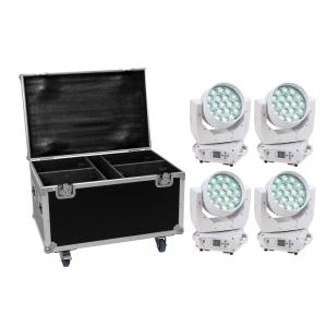 EUROLITE Set 4x LED TMH-X4 bianco + Custodia con ruote