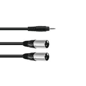 OMNITRONIC Cavo adattatore 3.5 Jack/2xXLR(M) 3m nero